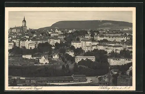 AK Annaberg i. Erzgeb., Pöhlberg hinter dem Ort