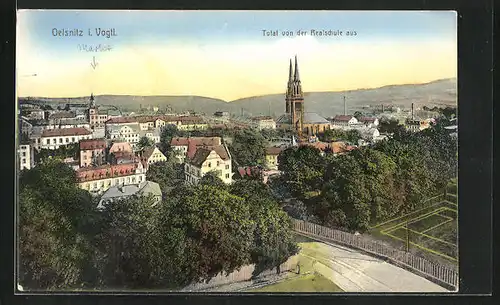 AK Oelsnitz i. Vogtl., Totalansicht von der Realschule aus