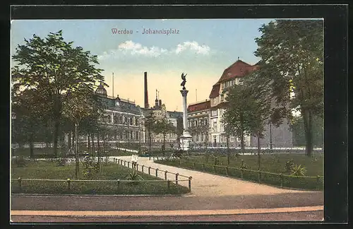 AK Werdau, Partie am Johannisplatz