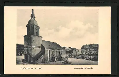 AK Hohenstein-Ernstthal, Neumarkt mit Kirche