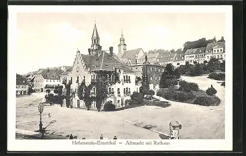 AK Hohenstein-Ernstthal, Altmarkt mit Rathaus