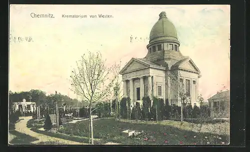 AK Chemnitz, Krematorium von Westen
