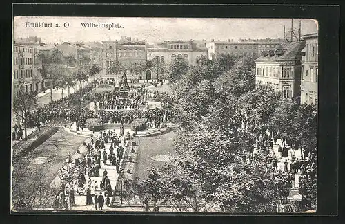 AK Frankfurt a. O., Wilhelmsplatz aus der Vogelschau