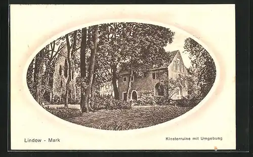 AK Lindow /Mark, Klosterruine mit Umgebung