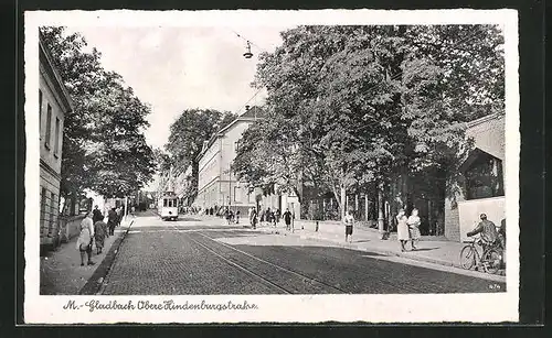 AK M.-Gladbach, Obere Hindenburgstrasse, Strassenbahn