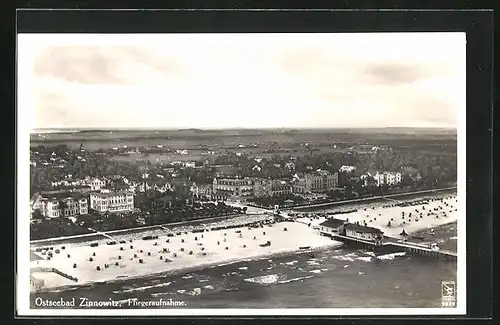 AK Zinnowitz, Fliegeraufnahme des Strandes