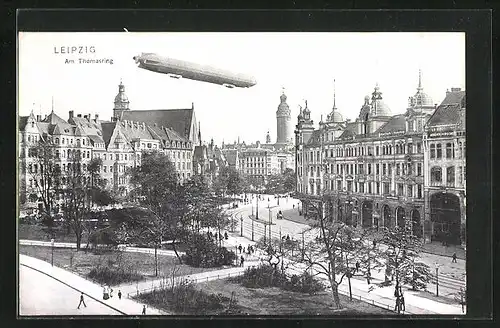AK Leipzig, Zeppelin über dem Thomasring