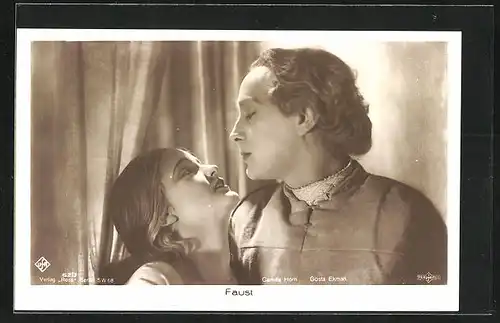 AK Filmszene aus Faust, Schauspieler Gösta Ekman und Camilla Horn