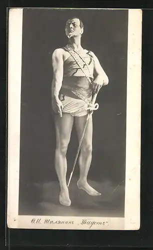 AK Opernsänger Schaljapin in Goethes Tragödie Faust