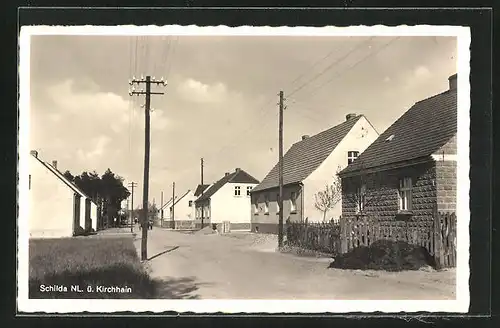 AK Schilda / Kirchhain, Ortspartie mit Wohnhäusern
