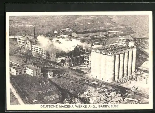 AK Barby /Elbe, Deutsche Maizena Werke A.-G., Grösste Maisstärkefabrik Europas, Tägliche 10.000 Zentner = 500 tons Mais