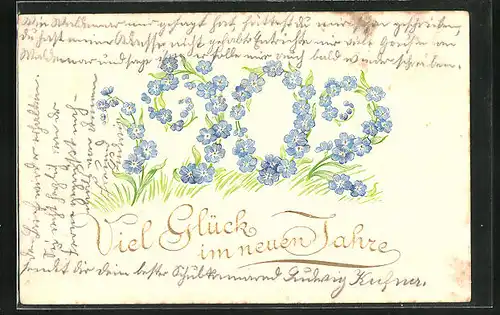 Präge-AK Neujahrsgruss, Jahreszahl 1902