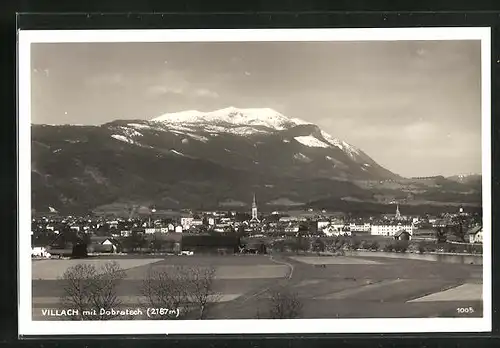 AK Villach, Panorama mit Dobratsch