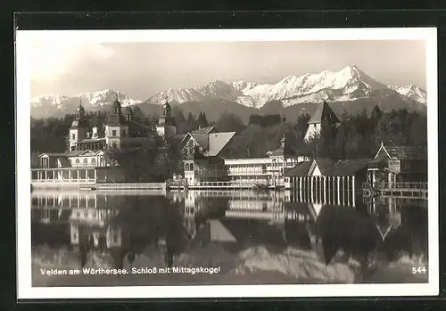 AK Velden am Wörthersee, Schloss mit Mittagskogel