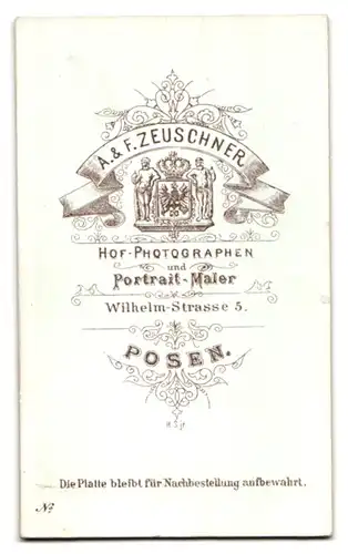 Fotografie A. & F. Zeuschner, Posen, Wilhelmstr. 5, Offizier der Central-Turn-Anstalt in Uniform, Sommerkurs 1877