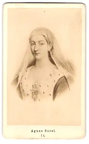 Fotografie Galerie historique, Paris, Portrait Agnes Sorel, Mätress des franz. König Karl VII.