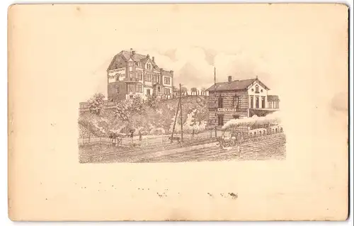 Fotografie Peter Flum, Weilburg a. d. L., Ansicht Weilburg a. d. L., Blick auf das Ateliersgebäude mit Bahnhof