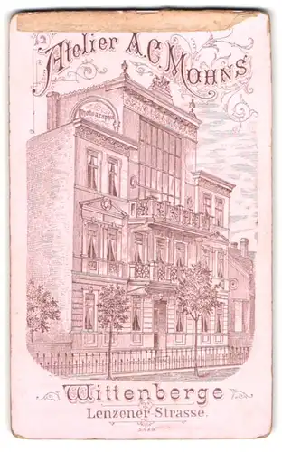 Fotografie A. C. Mohns, Wittenberge, Lenzener Str., Ansicht Wittenberge, Fasade des Ateliersgebäude von Aussen
