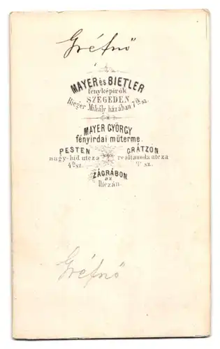 2 Fotografien Mayer es Bietler, Szegeden, ungarischer Graf Istvan Kochazi und seine Frau die Gräfin Kochazi