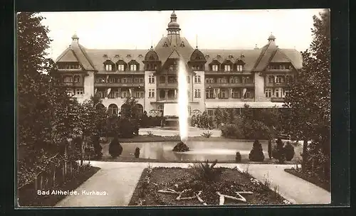 AK Bad Altheide, Kurhaus mit Fontaine