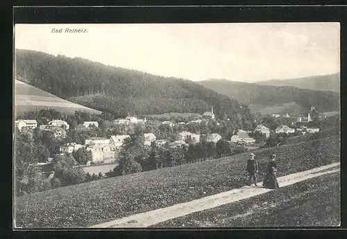 AK Bad Reinerz, Teilansicht vom umliegenden Berg aus