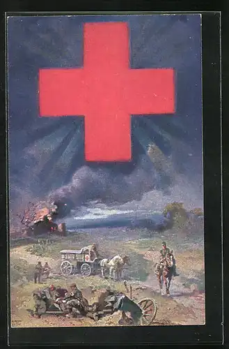 AK Rotes Kreuz, Kameraden versorgen verwundeten Soldaten