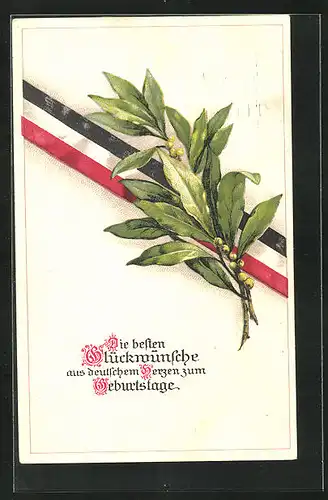 AK Geburtstagsgrusskarte, Glückwünsche aus deutschem Herzen