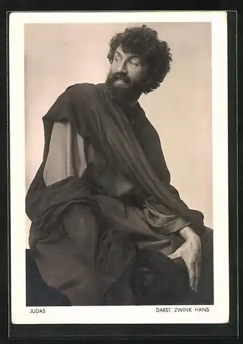 AK Oberammergau, Jubiläums-Passionsspiele 1934, Judasdarsteller Hans Zwink