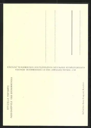 AK Oberammergau, Passionsspiele 1950, Kaiphasdarsteller Benedikt Stückl Jr.