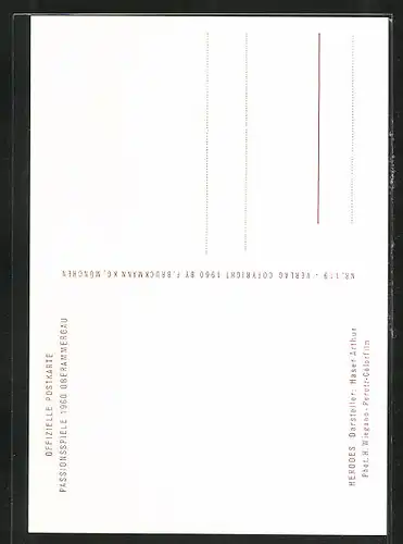 AK Oberammergau, Passionsspiele 1960, Herodesdarsteller Arthur Haser