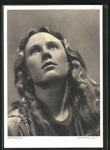 AK Oberammergau, Passionsspiele 1950, Magdalenadarstellerin Gabriele Gropper