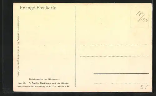 Künstler-AK Beethoven und die Blinde, von F. Armin