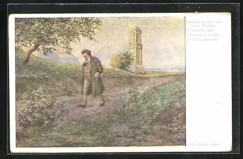 Künstler-AK Komponist Beethoven, der einsame Meister