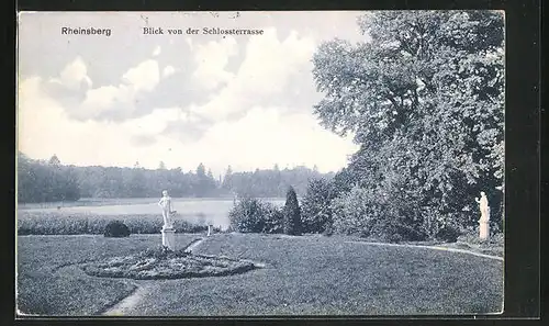 AK Rheinsberg, Blick auf See von der Schlossterrasse