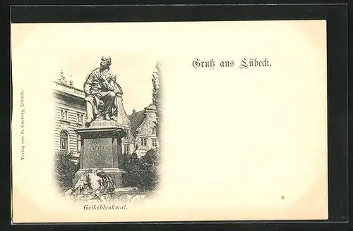 AK Lübeck, Emanuel Geibel-Denkmal