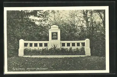 AK Arnstadt, Marlitt-Denkmal mit Umgebung