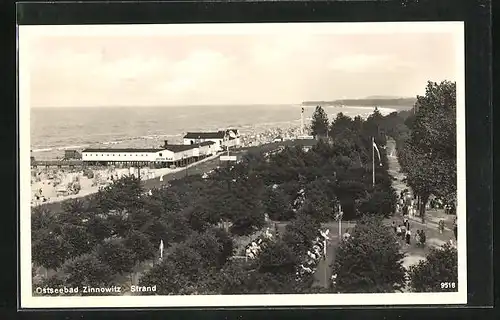 AK Zinnowitz, Strandpromenade aus der Vogelschau