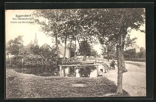 AK Eggersdorf, Partie am Kirchplatz