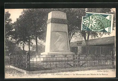 AK Foecy, Le Monument aux Morts de la Guerre