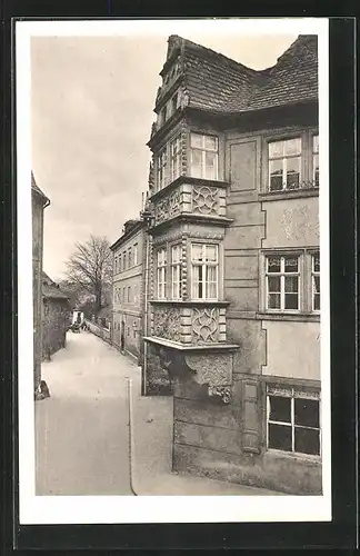 AK Pirna, Strassenpartie mit Passanten