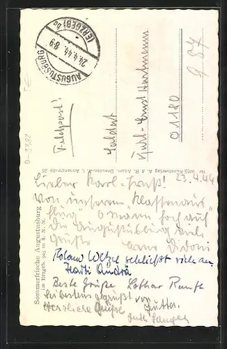 AK Augustusburg i. Erzgeb., Ortspartie mit Schloss, Schloss mit Brunenhaus, Turm 1 und 2