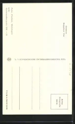 AK Gransee, Strassenpartie mit Ruppiner Tor