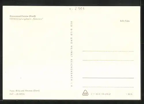 AK Ostseebad Prerow, FDGB-Erholungsheim Seestern