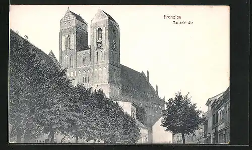 AK Prenzlau, Blick auf die Marienkirche