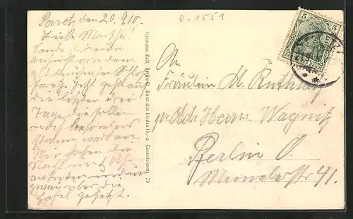 AK Paretz, Frontalansicht auf das Schloss