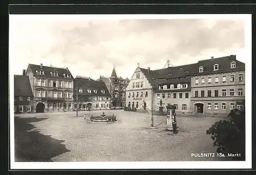 AK Pulsnitz /Sa., Marktplatz und Gasthaus Ratskeller