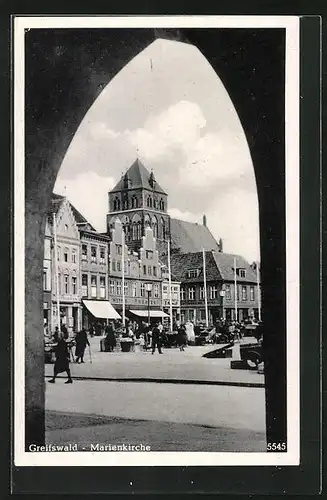 AK Greifswald, Marienkirche, Markt