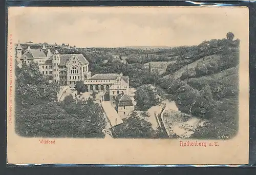 Relief-AK Rothenburg ob der Tauber, Hotel Wildbad