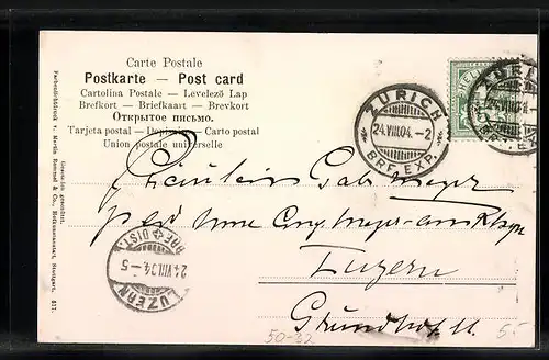 AK Zwei Maikäfer auf einem Zweig, Pfingstgruss