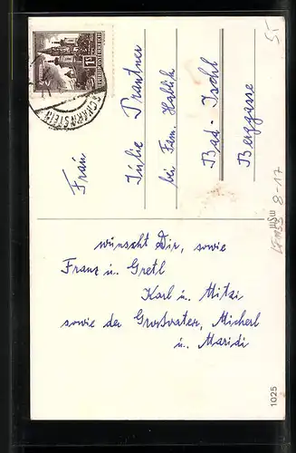 AK Glücksschweine ziehen Schlitten mit Schornsteinfeger, Neujahrsgruss